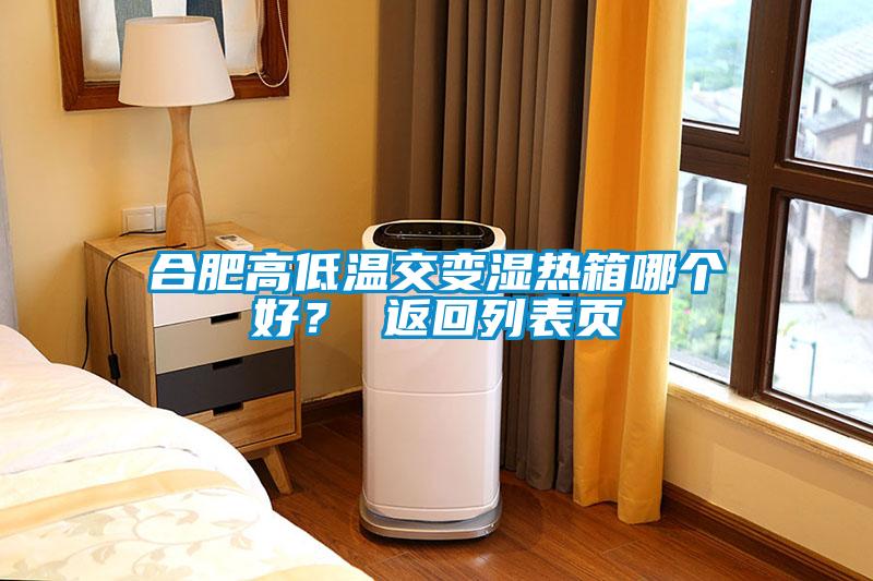 合肥高低溫交變濕熱箱哪個好？ 返回列表頁