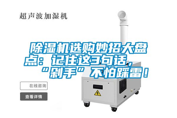 除濕機(jī)選購妙招大盤點：記住這3句話，“剁手”不怕踩雷！