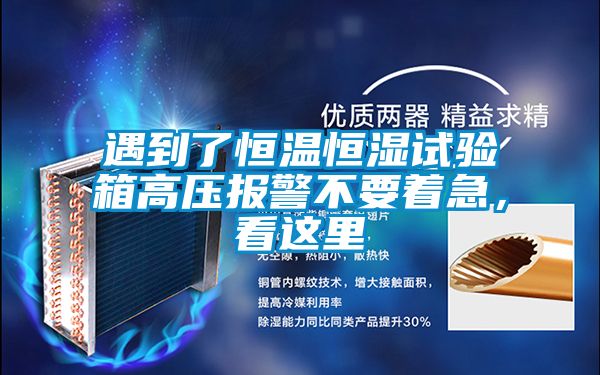 遇到了恒溫恒濕試驗(yàn)箱高壓報(bào)警不要著急，看這里